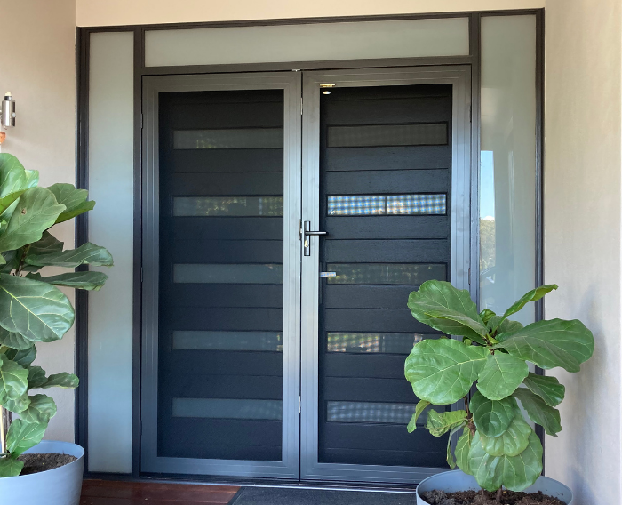 Crimsafe double hinged doors in Belmont - Davcon installation